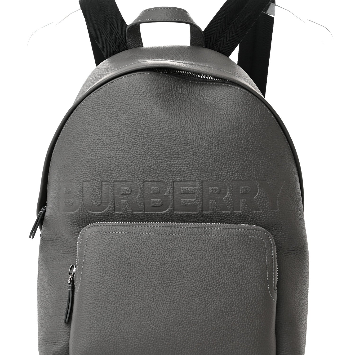 Burberry Calfskin Logo Embossed Backpack Charcoal Grey 9 of 11