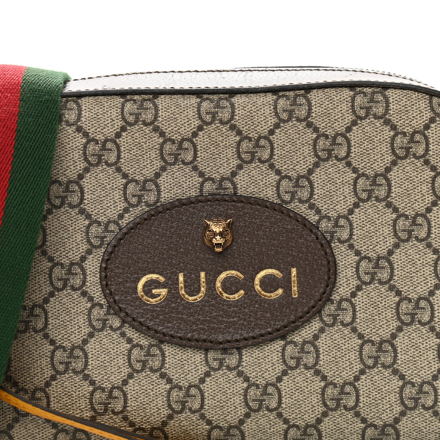 Gucci GG Supreme Monogram Web Neo Vintage Shoulder Bag Beige New Acero Crop 8 of 10