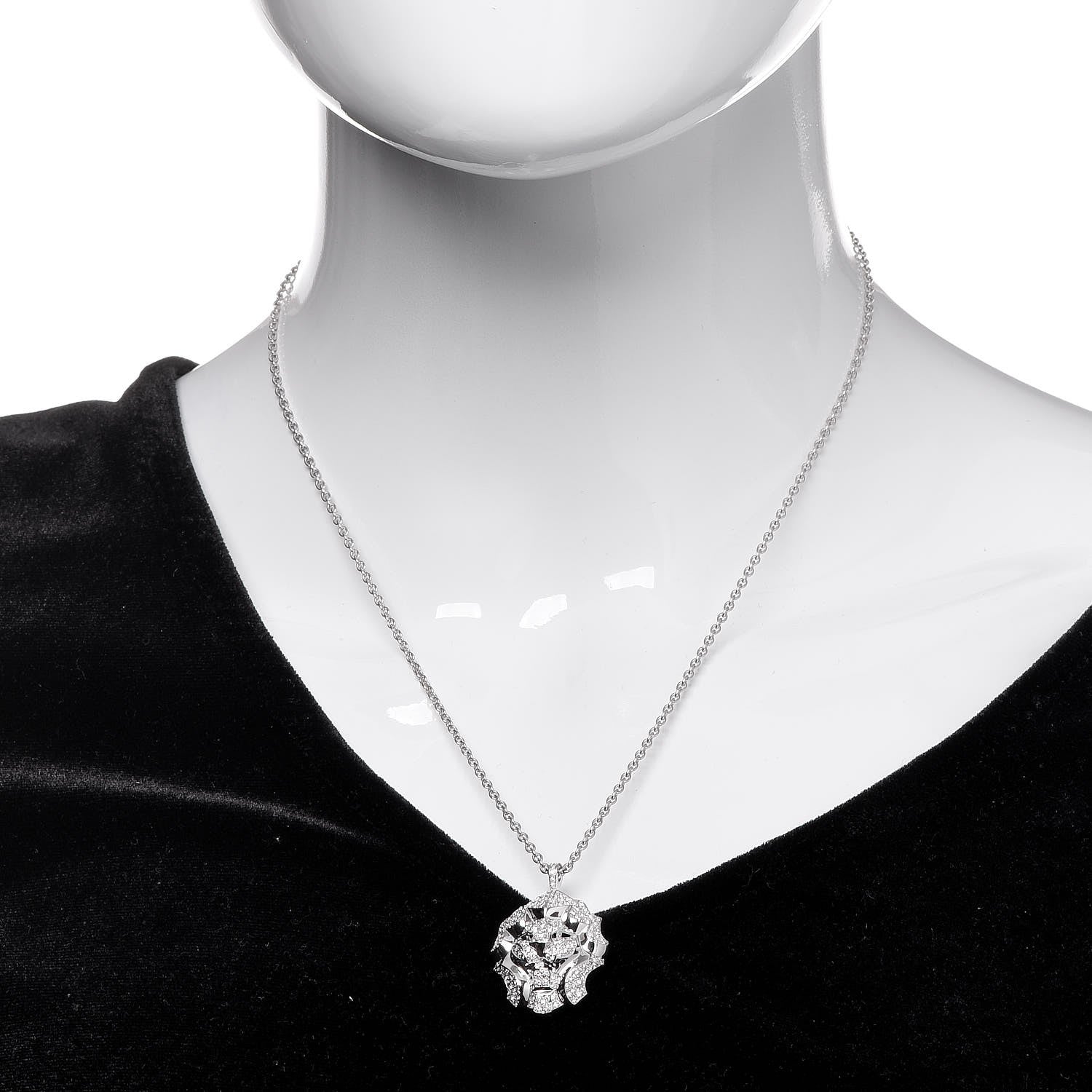 Chanel 18K White Gold Diamond Sous Le Signe du Lion Pendant Necklace 10 of 17