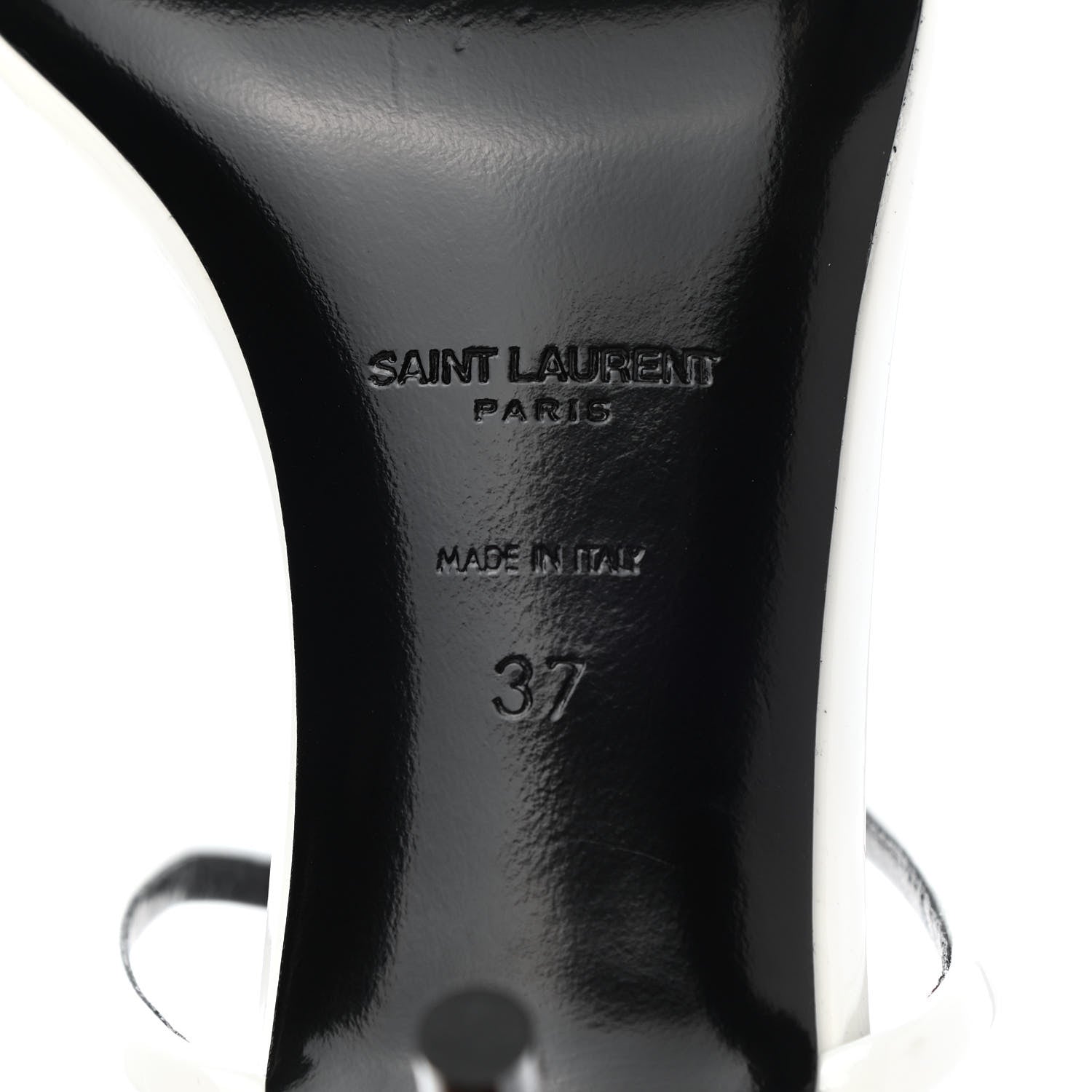 Saint Laurent Calfskin Patent Nuit 55 Sandals 37 Bright White 6 of 9