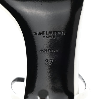 Saint Laurent Calfskin Patent Nuit 55 Sandals 37 Bright White 6 of 9