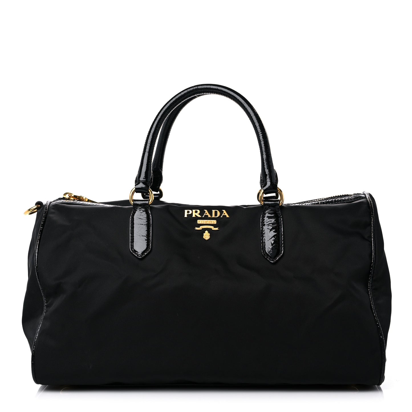 Nylon Spazzolato Boston Bag Black