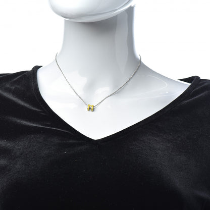 Hermes Lacquered Palladium Mini Pop H Pendant Necklace New Lime 1 of 5