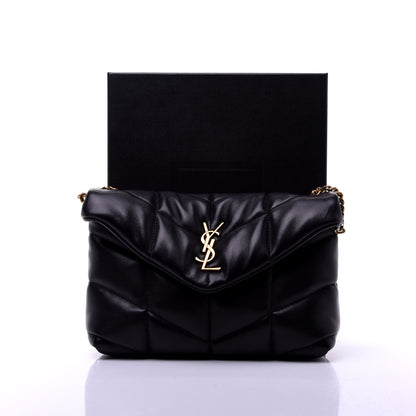 Saint Laurent Lambskin Quilted Toy Loulou Puffer Monogram Chain Satchel Black 23 of 23