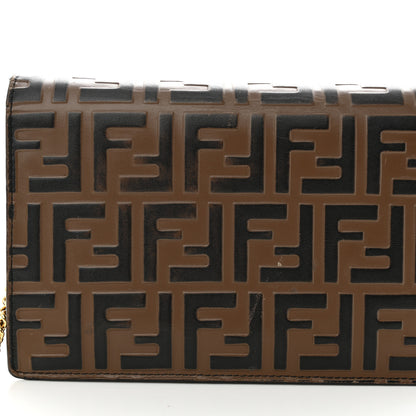 Fendi Vitello Cruise F is Fendi Bi-Color FF 1974 Embossed Medium Envelope Wallet On Chain Black Maya 12 of 14