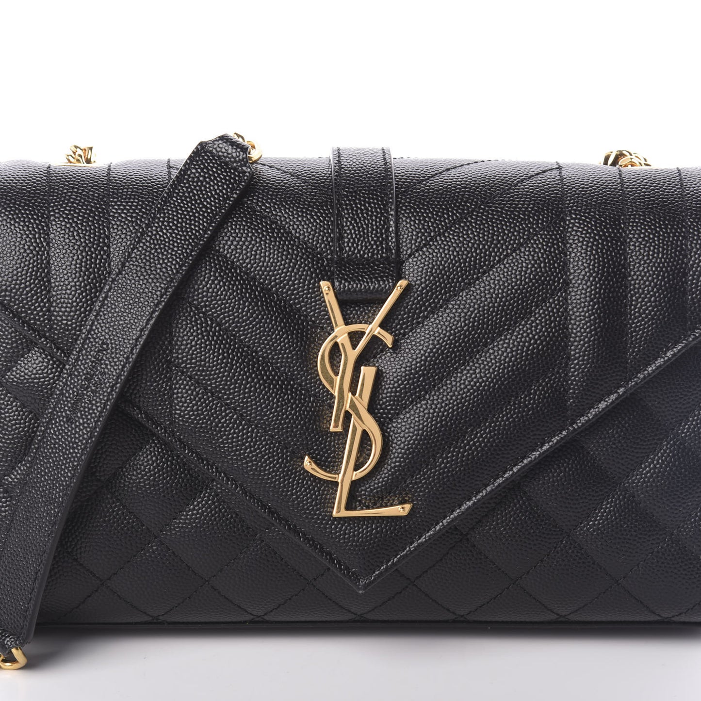 Grain De Poudre Textured Mixed Matelasse Triquilt Small Monogram Satchel Black