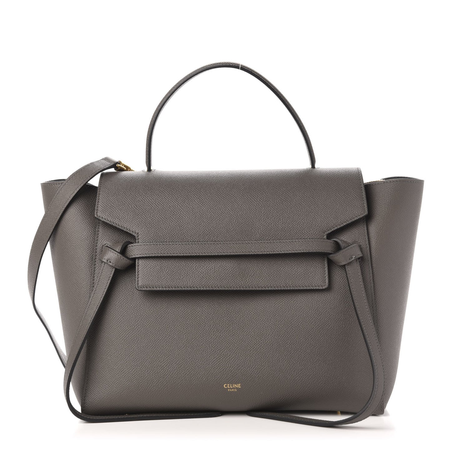 Grained Calfskin Mini Belt Bag Grey