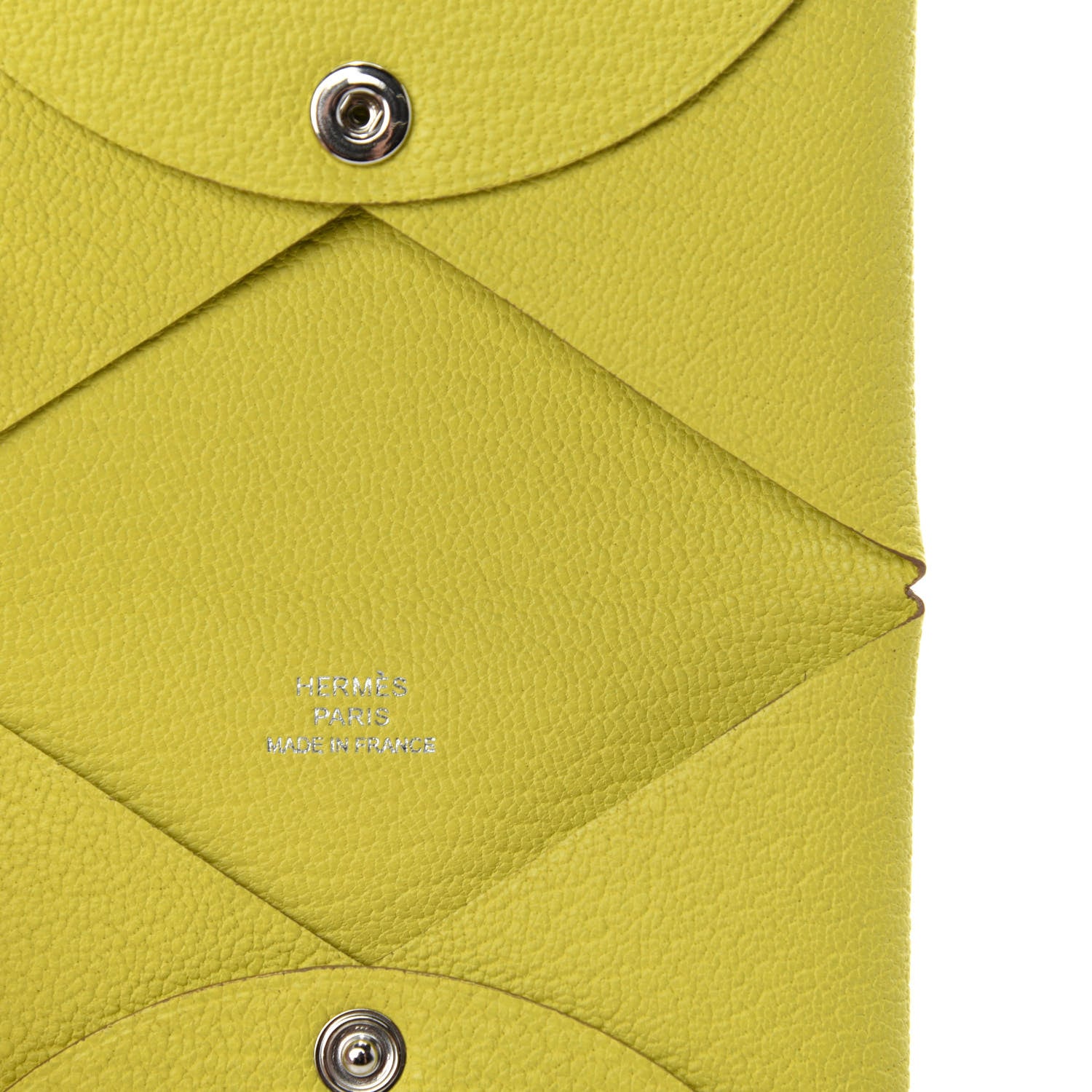 Hermes Chevre Mysore Calvi Card Case Lime 6 of 8