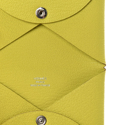 Hermes Chevre Mysore Calvi Card Case Lime 6 of 8