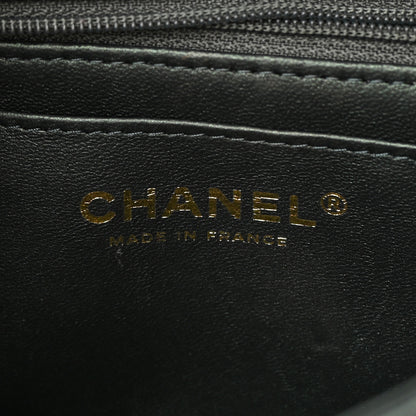 Chanel Iridescent Lambskin Quilted Mini Top Handle Rectangular Flap Dark Green 6 of 14