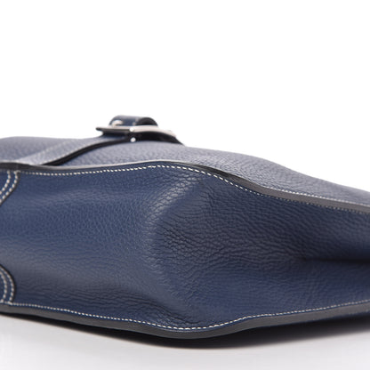 Hermes Taurillon Clemence Halzan 31 GM Bleu Saphir 7 of 10