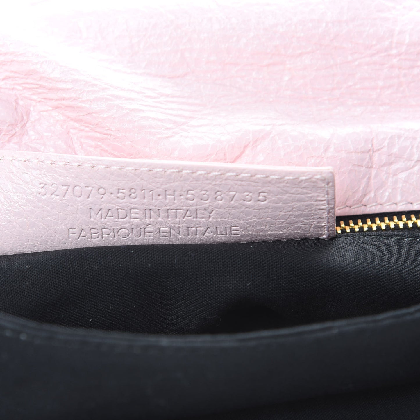 Agneau Giant 12 Gold Hardware Envelope Strap Clutch Rose Poudre