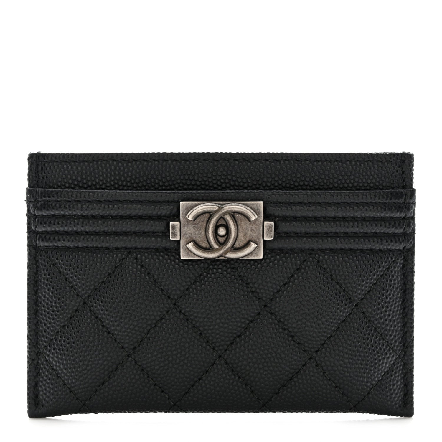 Chanel Caviar Quilted Boy Card Holder Black 1 of 9
