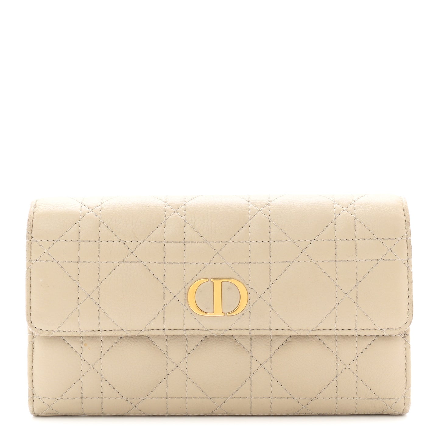 Supple Calfskin Cannage Caro Wallet Sand
