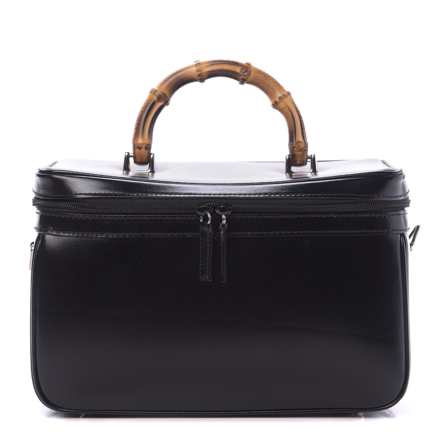 Gucci Patent Calfskin Bamboo Cosmetic Case Black 1 of 13