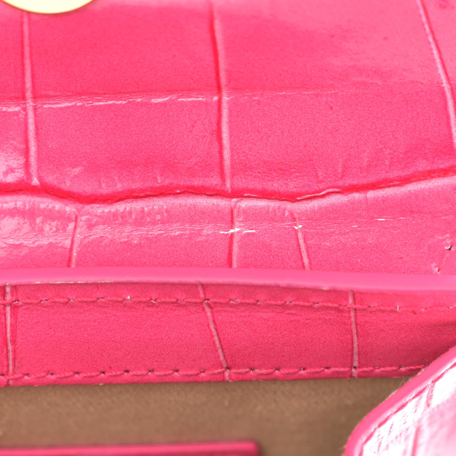 Jacquemus Calfskin Crocodile Embossed Le Chiquito Pink 11 of 11