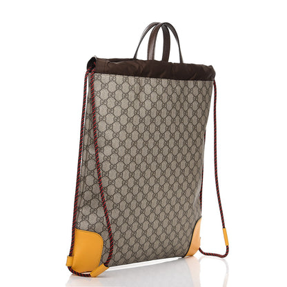 Gucci GG Supreme Monogram Neo Vintage Drawstring Backpack Beige New Acero Crop 4 of 9