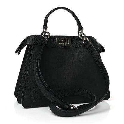 Fendi Cuoio Romano Selleria Chamois Small Peekaboo I SEE U Satchel Black Camel Sunflower 3 of 9