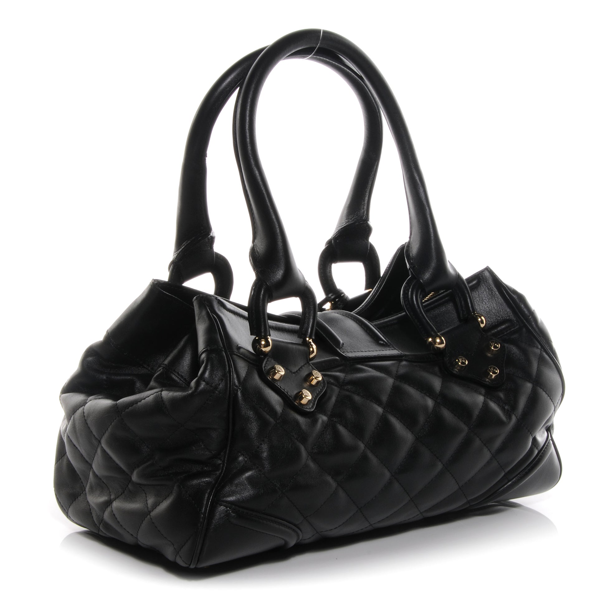 Burberry Leather Quilted Satchel Black 4 of 9
