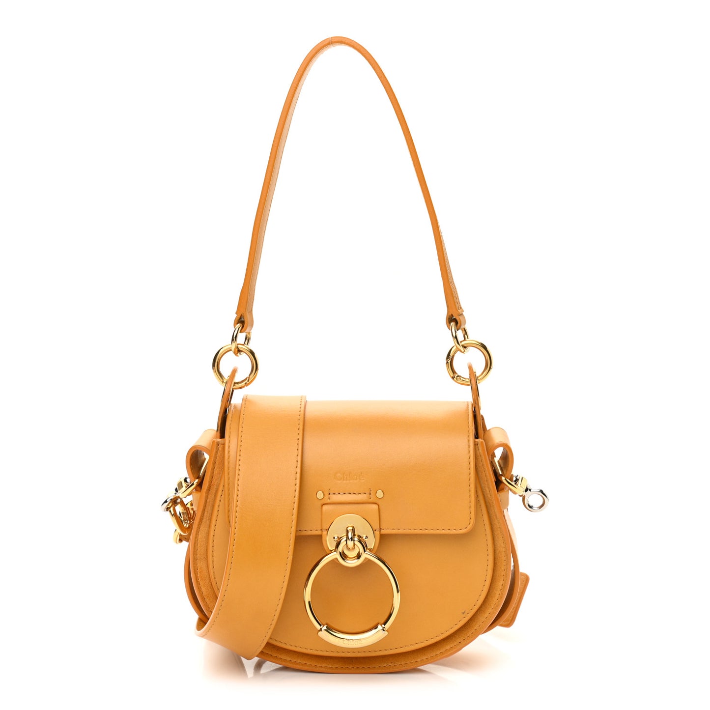 Calfskin Small Tess Bag Burning Camel