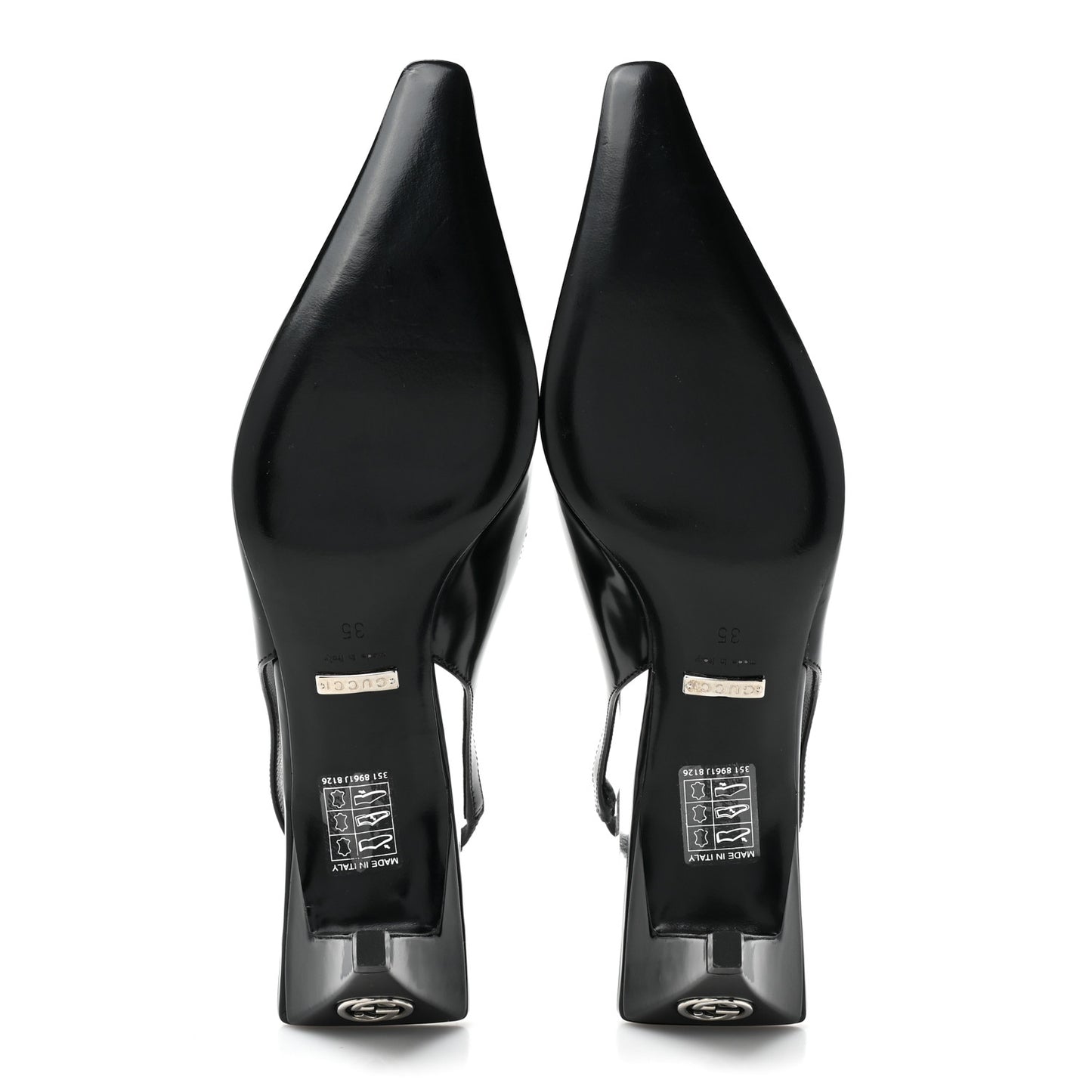 Nappa Mallory Pointed Toe Slingback Sandal 35 Black