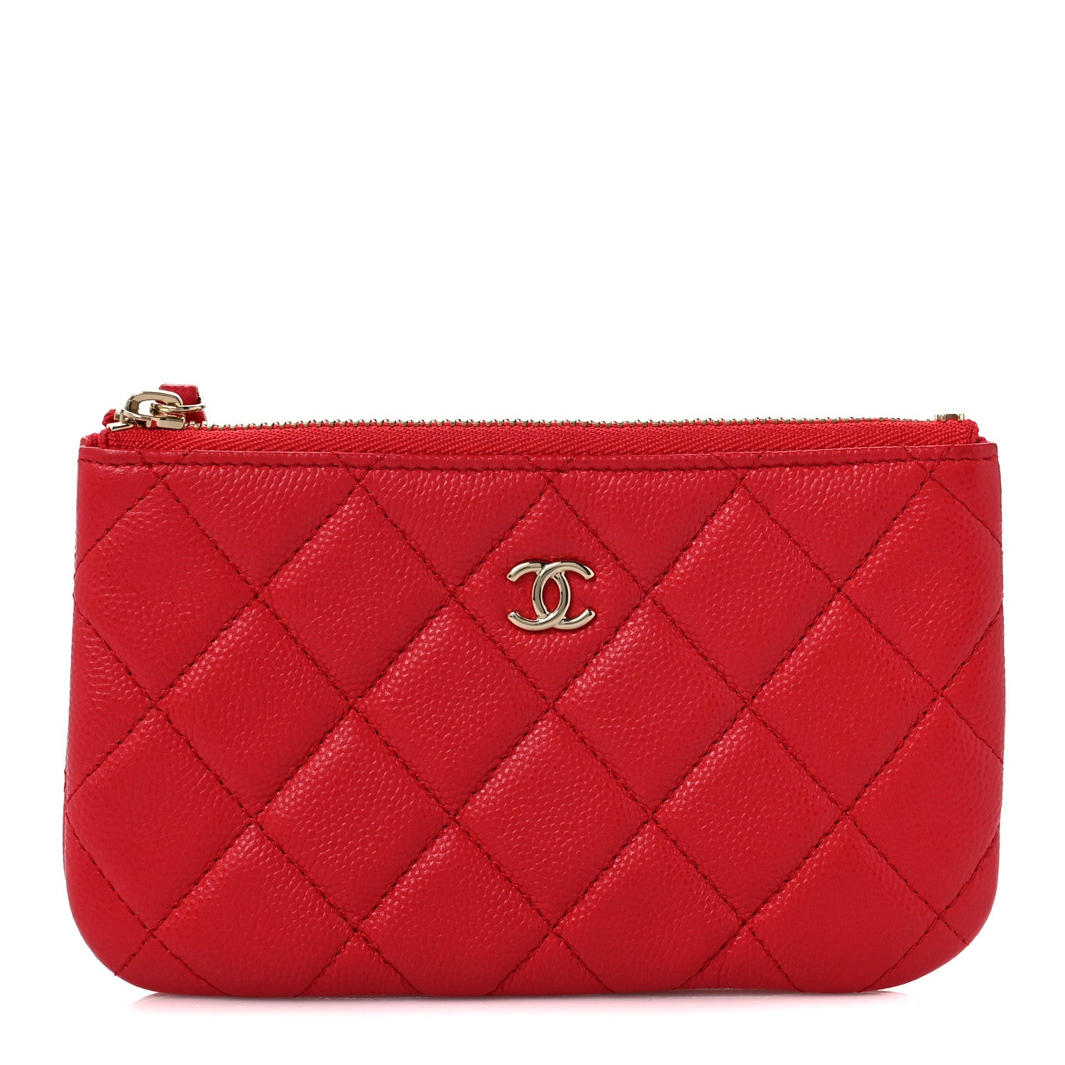 Chanel Caviar Quilted Small Cosmetic Case Red 1 of 10