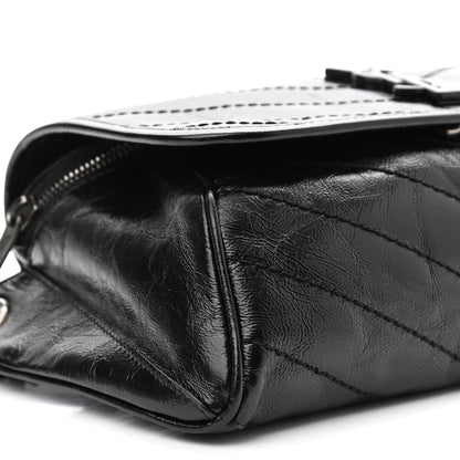 Saint Laurent Crinkled Calfskin Matelasse Monogram Niki Body Bag Black 9 of 10