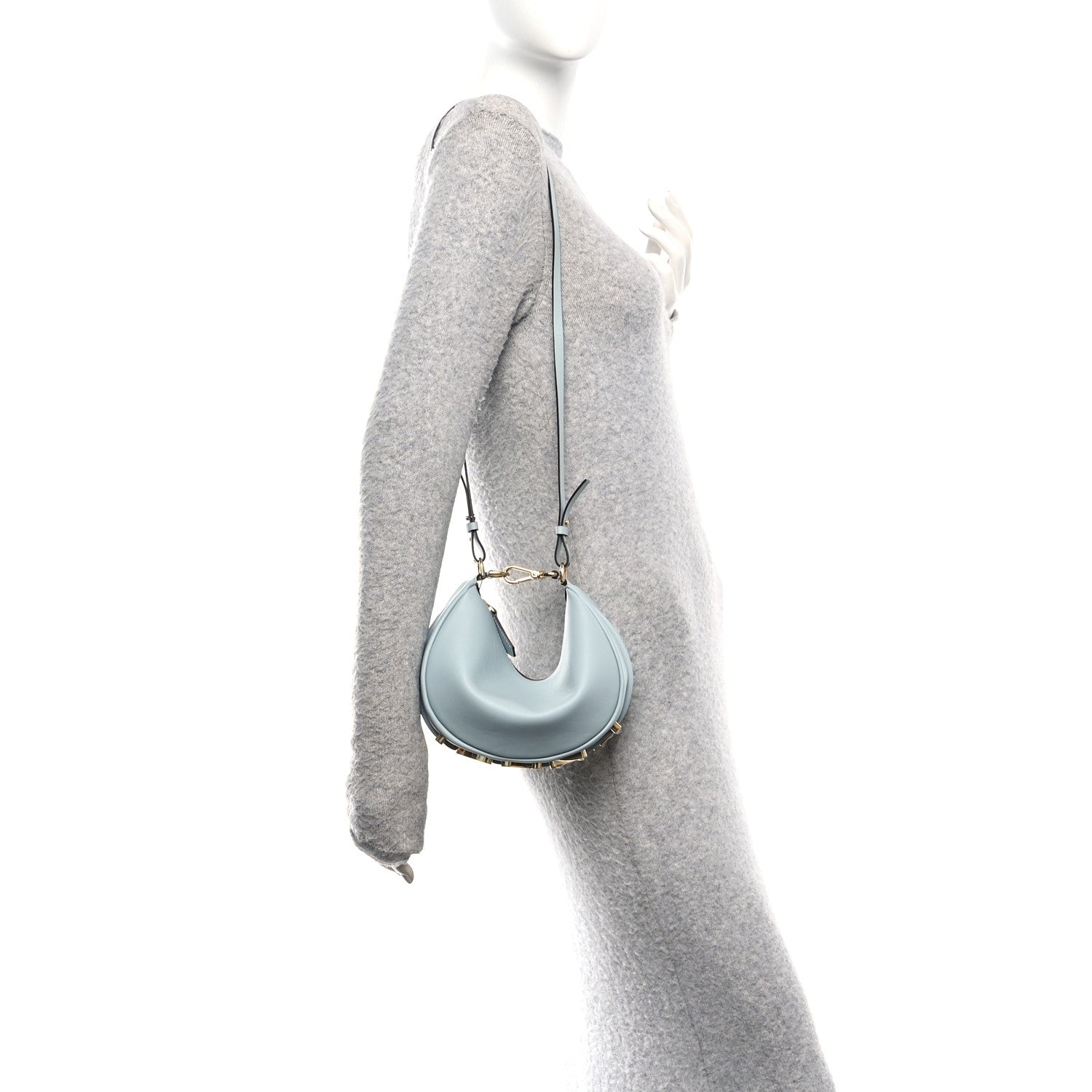 Fendi Vitello Grace Matte Mini Fendigraphy Hobo Bag Anice 2 of 10