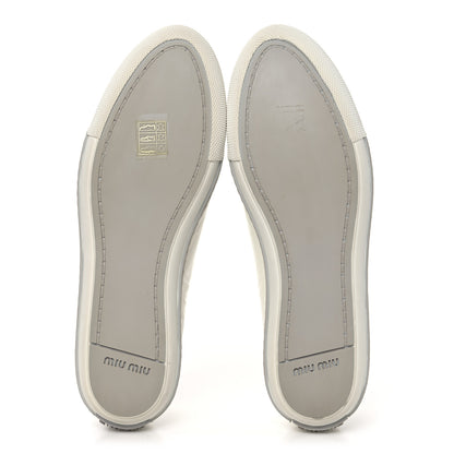 Miu Miu Naplak Crystal Low Top Sneakers 38 Bianco 6 of 10