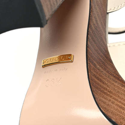 Gucci Cosmos Softy Calfskin Wooden Interlocking G Cut-Out 30/120mm Platform Sandals 36.5 Mystic White 7 of 10