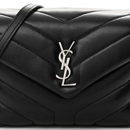 Saint Laurent Calfskin Y Quilted Monogram Toy Loulou Crossbody Bag Black 9 of 14
