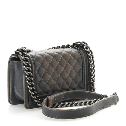 Chanel Faded Calfskin Quilted Small Boy Flap Blue 2 of 8