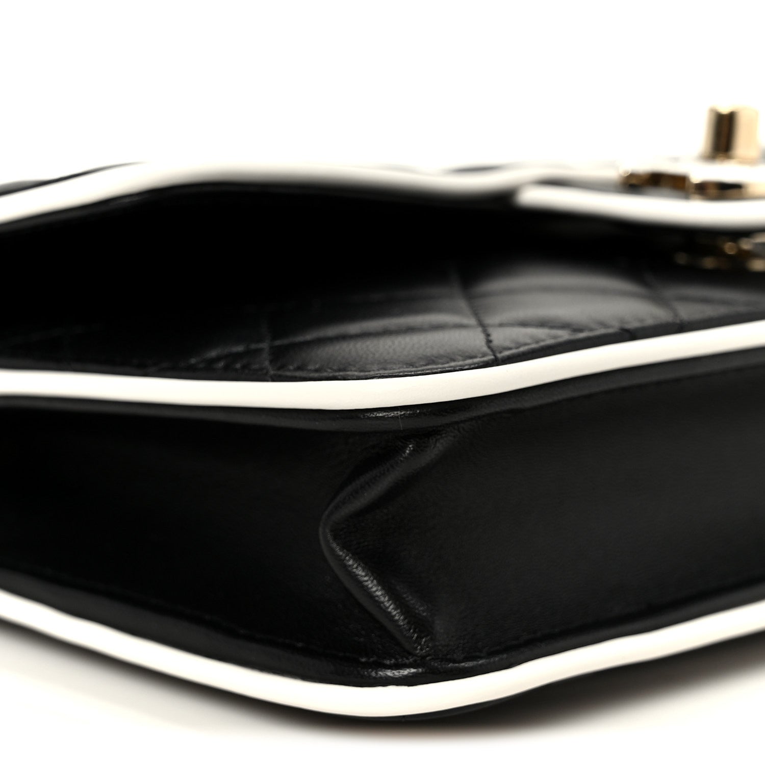 Chanel Lambskin Quilted Resin CC Mini Flap Bag Black White 10 of 12