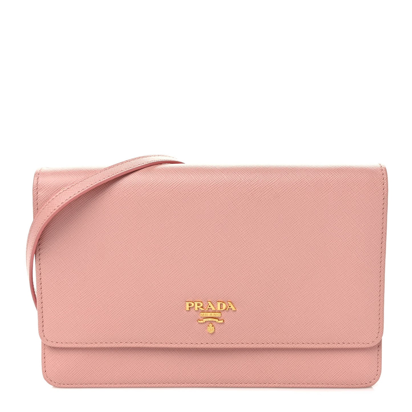 Saffiano Metal Flap Wallet With Strap Orchidea