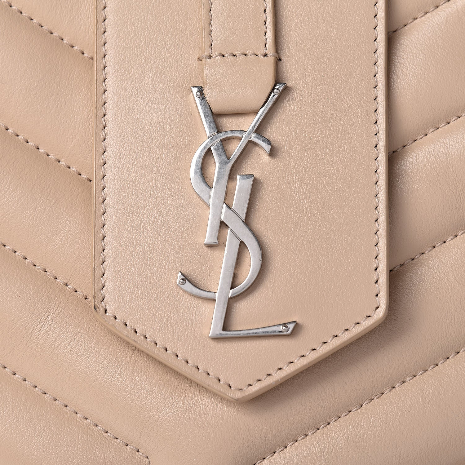 Saint Laurent Calfskin Y Quilted Monogram Large Loulou Shopper Nude Powder 12 of 12