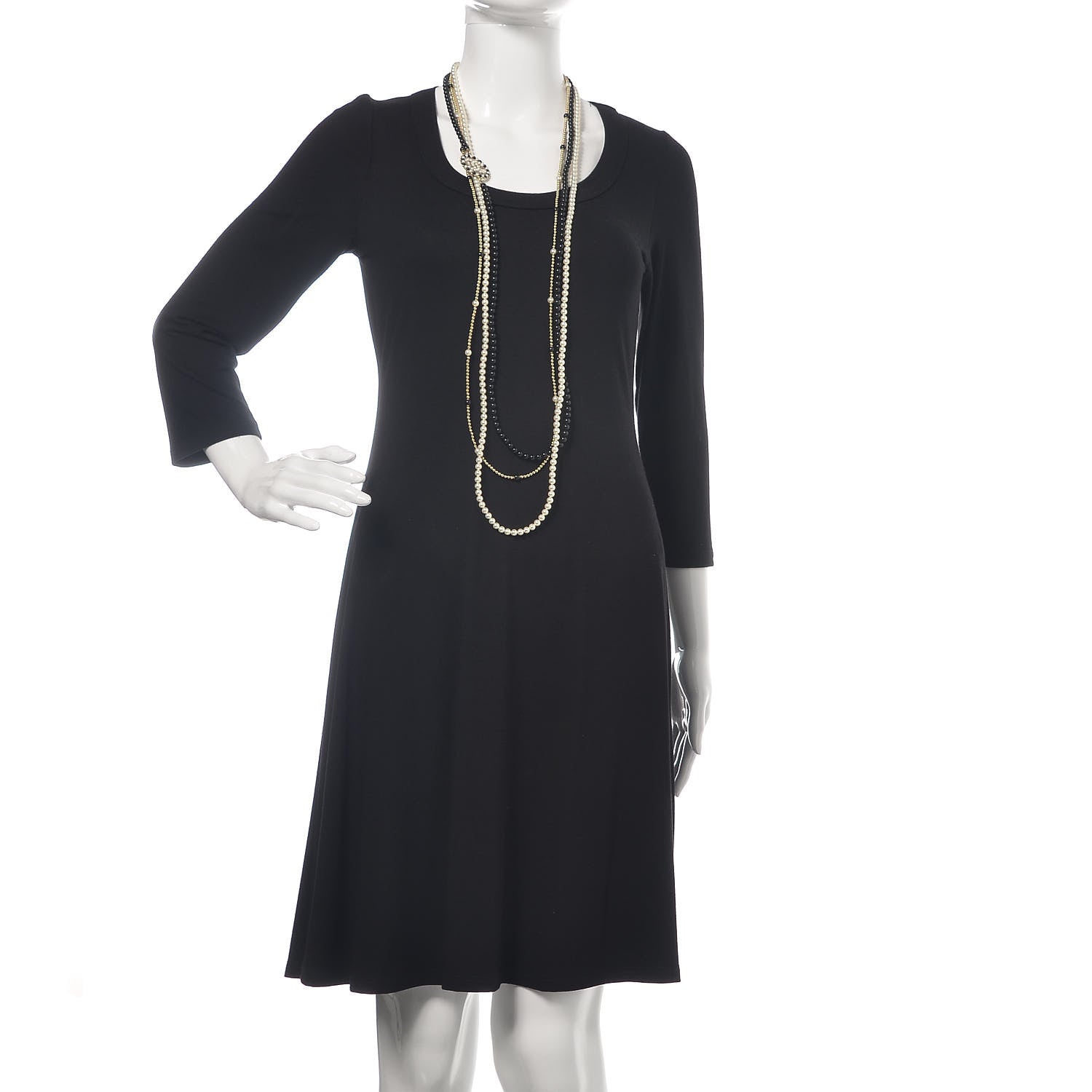 Chanel Pearl Beaded CC Multi Strand Long Necklace Black Gold 2 of 4