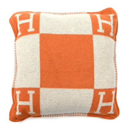 Hermes Wool Cashmere Avalon Pillow PM Ecru Potiron 2 of 3