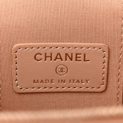 Chanel Lambskin Quilted Top Handle Mini Vanity Case With Chain Beige 6 of 13