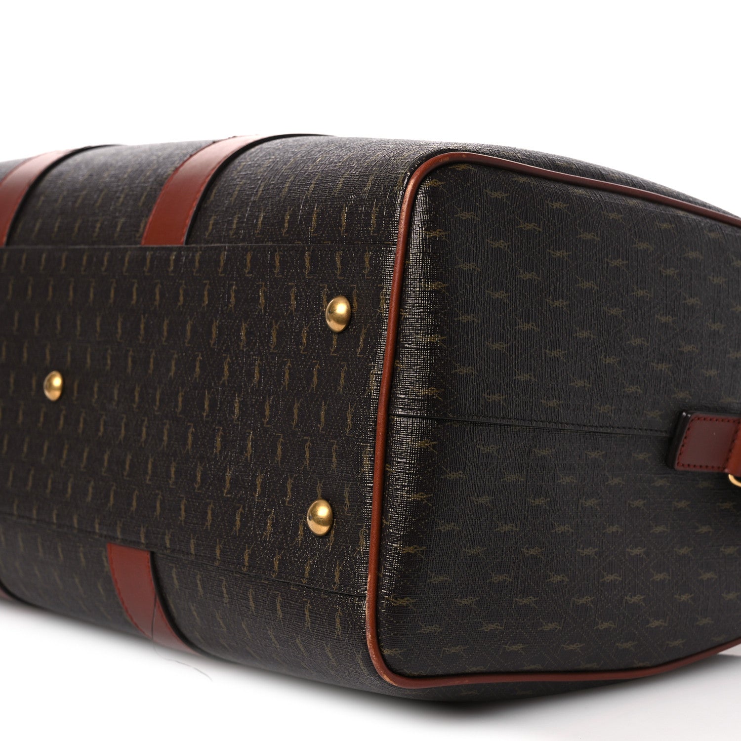Saint Laurent Canvas Smooth Calfskin Le Monogramme 48H Duffle Chestnut 9 of 10