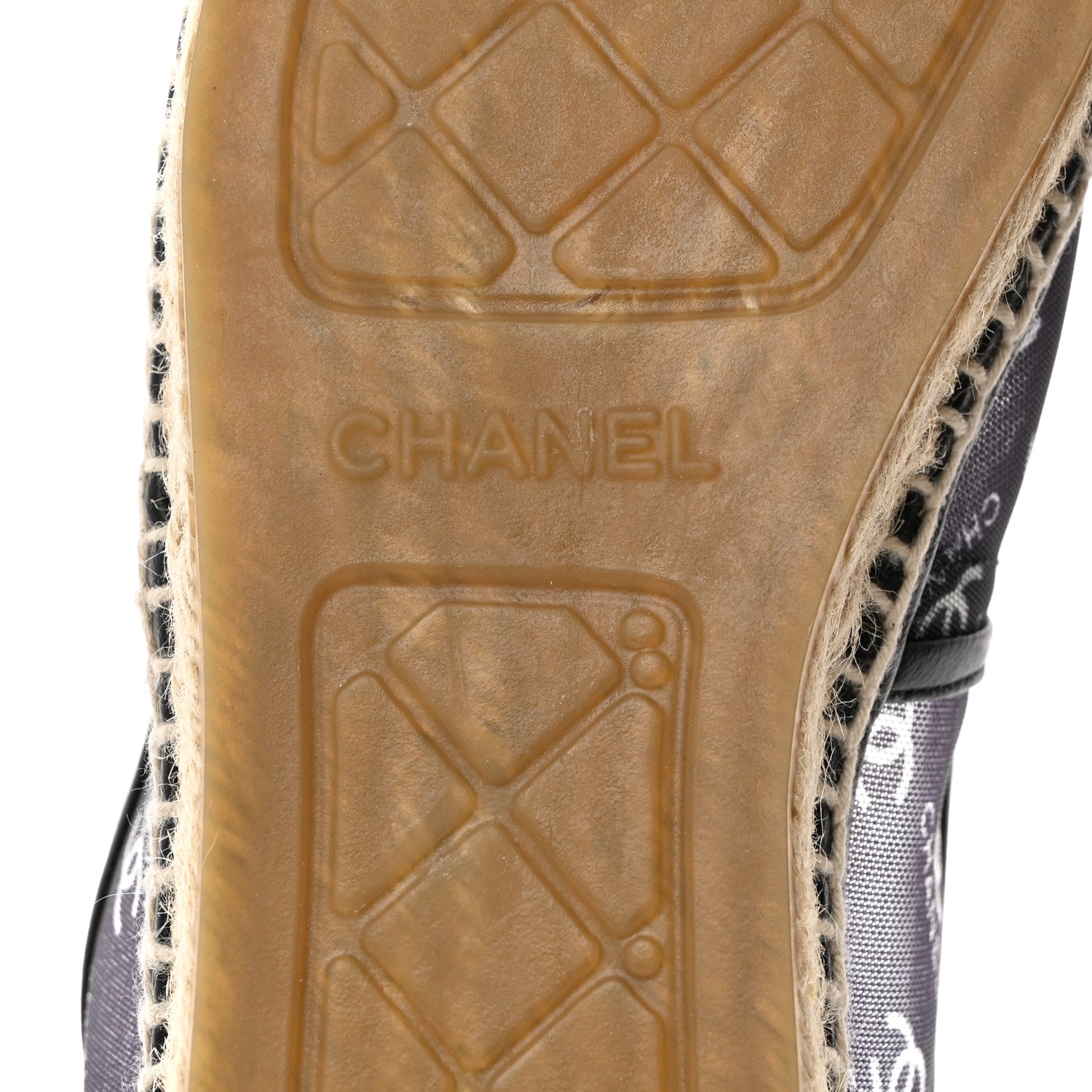 Chanel Mesh Grosgrain CC Espadrilles 41 Black White 7 of 9
