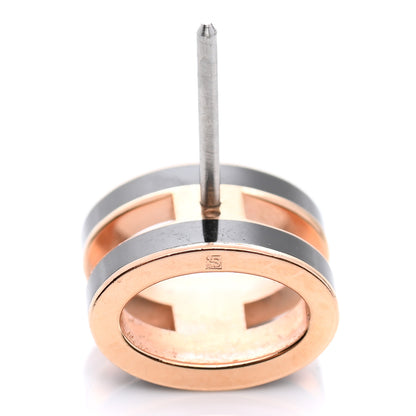 Hermes Rose Gold Lacquered Pop H Earrings Black 7 of 11