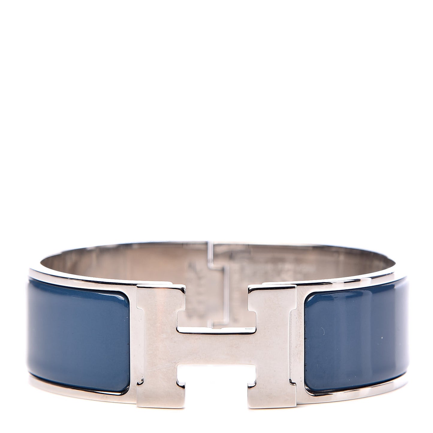 Narrow Enamel Clic Clac H Bracelet GM Bleu De Genes