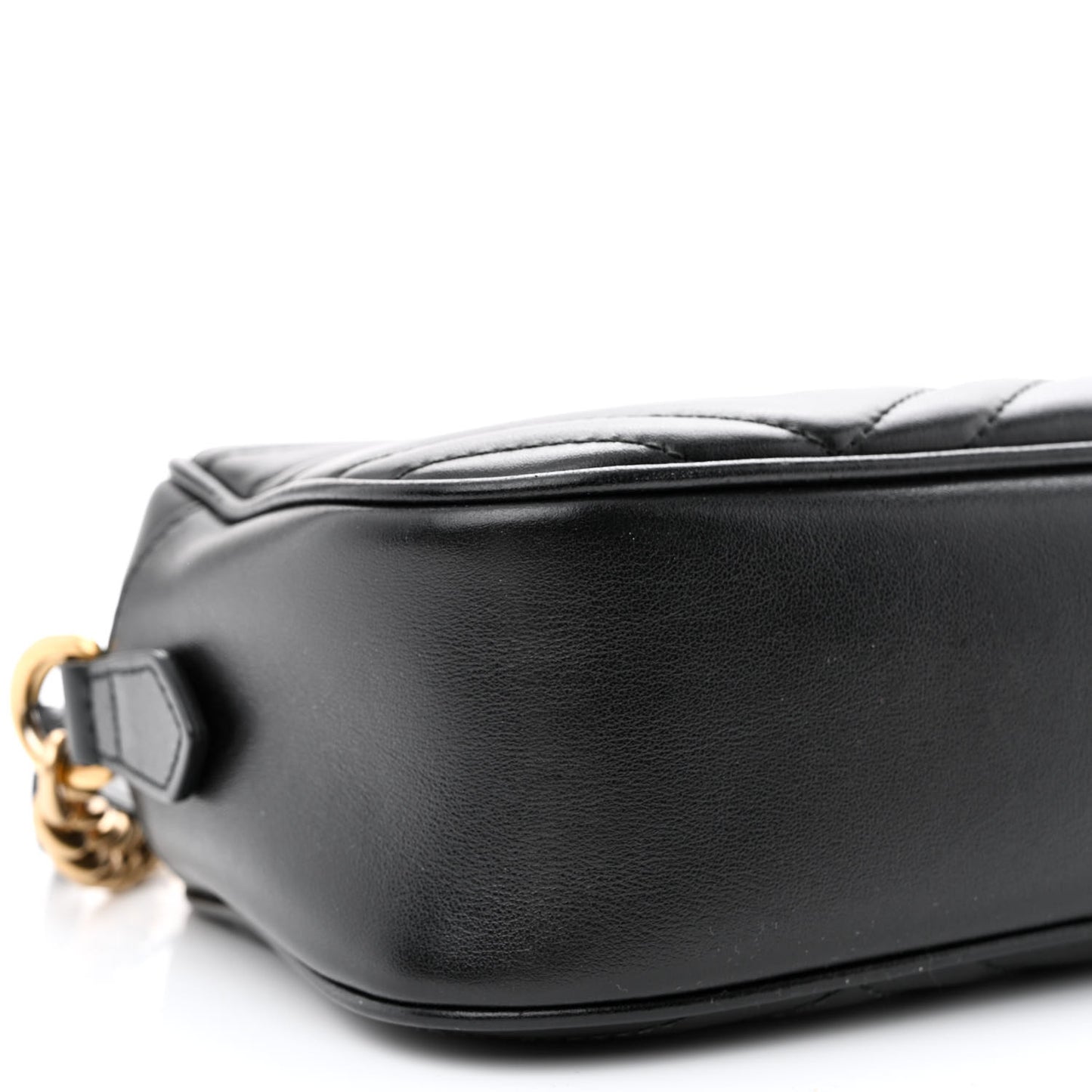 Calfskin Matelasse Small GG Marmont Chain Shoulder Bag Black