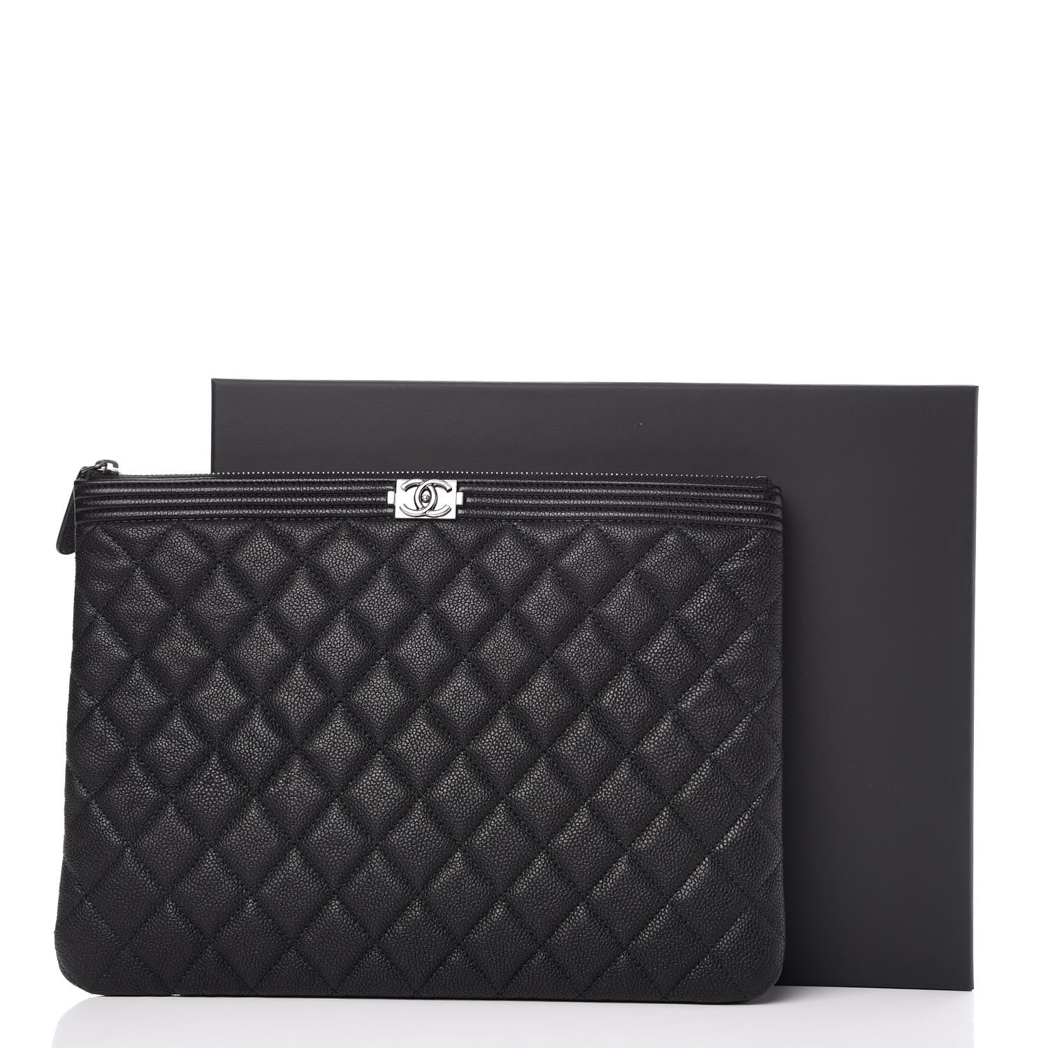 Chanel Caviar Quilted Medium Boy Cosmetic Case Black 8 of 8