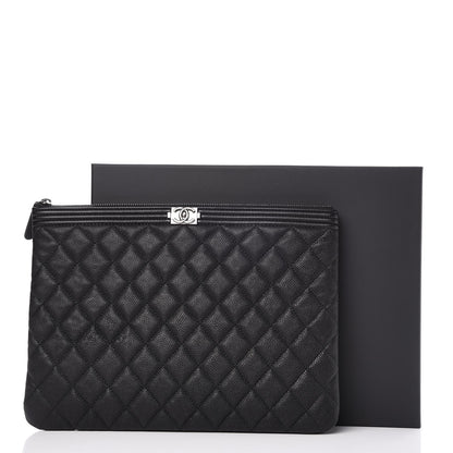 Chanel Caviar Quilted Medium Boy Cosmetic Case Black 8 of 8