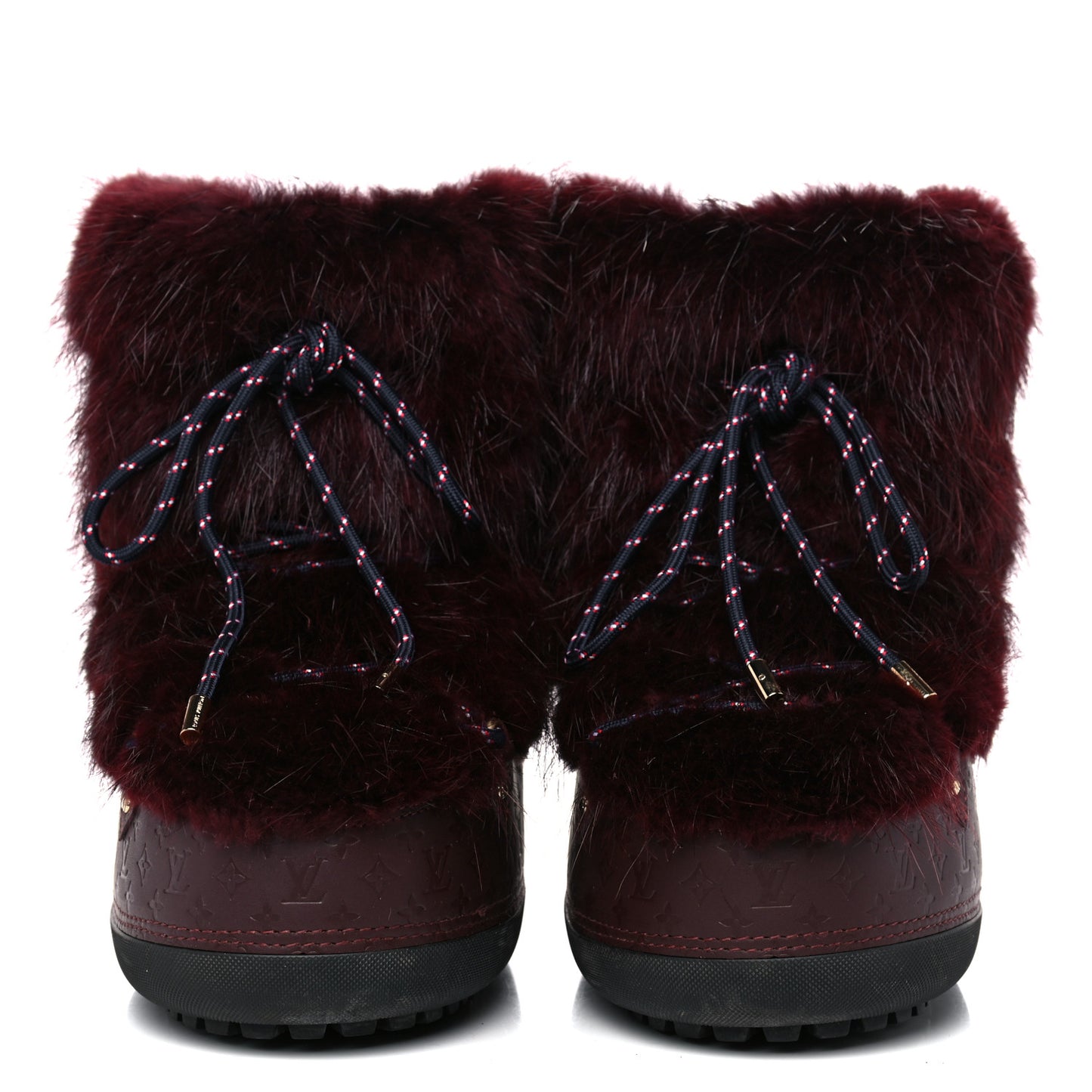 Beaver Calfskin Monogram Off Piste Flat Half Boots 38 Red