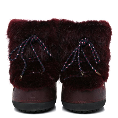 Louis Vuitton Beaver Calfskin Monogram Off Piste Flat Half Boots 38 Red 2 of 7