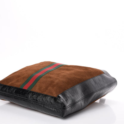 Gucci Suede Patent Web Large Ophidia Vertical Shopping Tote Nocciola Black 9 of 11