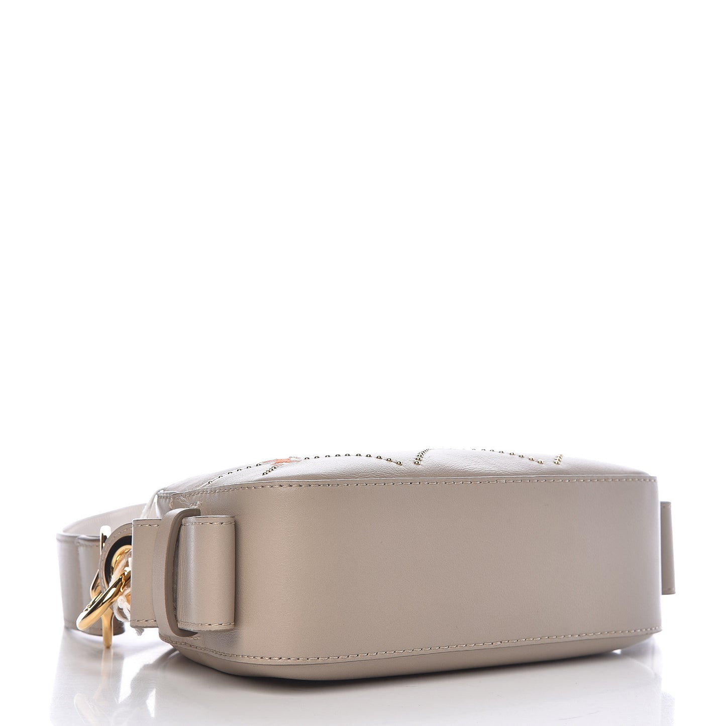 Smooth Calfskin Little Horses Embroidered Shoulder Bag Pastel Grey