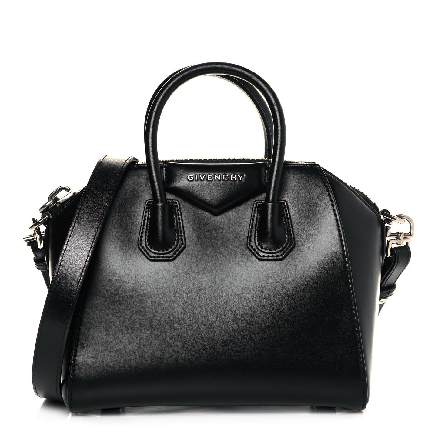 Shiny Lord Calfskin Mini Antigona Black